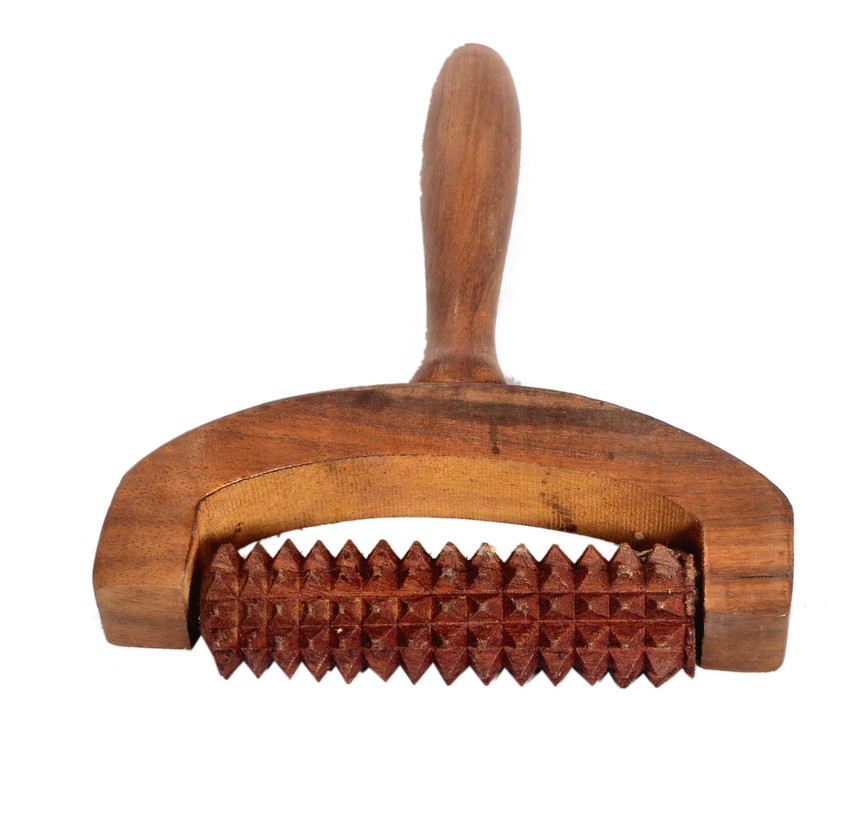 All About Wood MASSAGER 01 Wooden Easy to use carry Hand Roller Body Massager Stress Relief Acupressure Massager