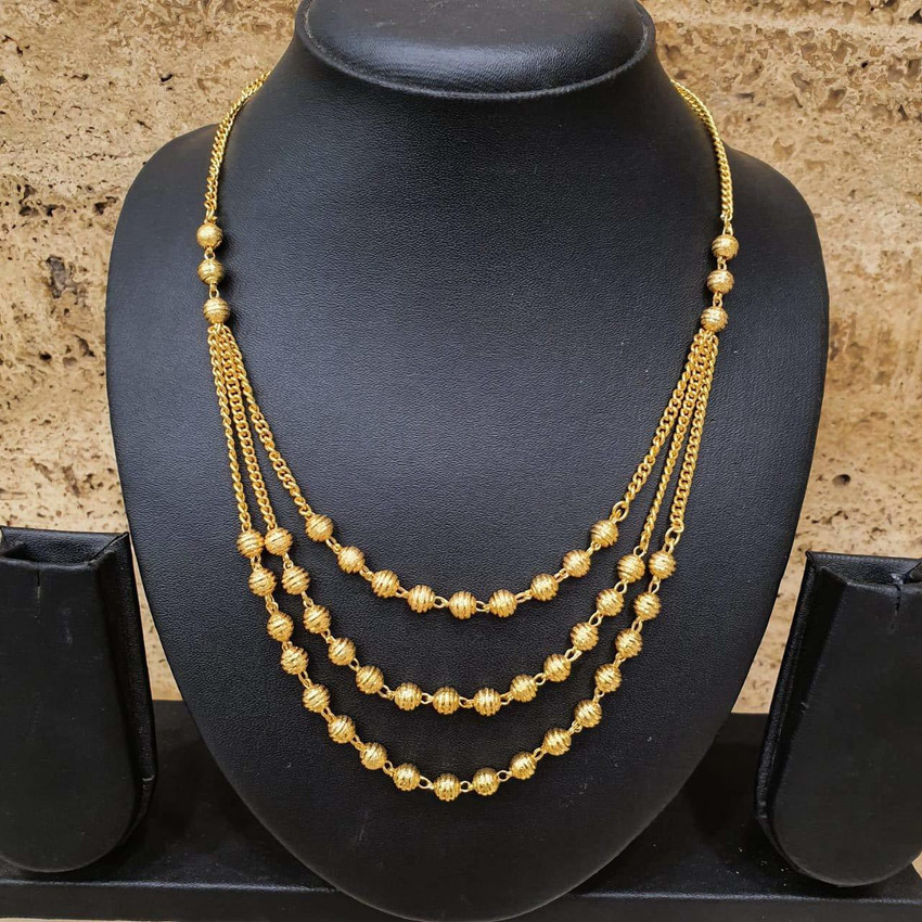 SONI Gold Plated Golden Brass Three layer Chain For Men or Women Gold plated Plated Brass Layered Price in India Buy SONI Gold Plated Golden Brass Three layer Chain For Men or