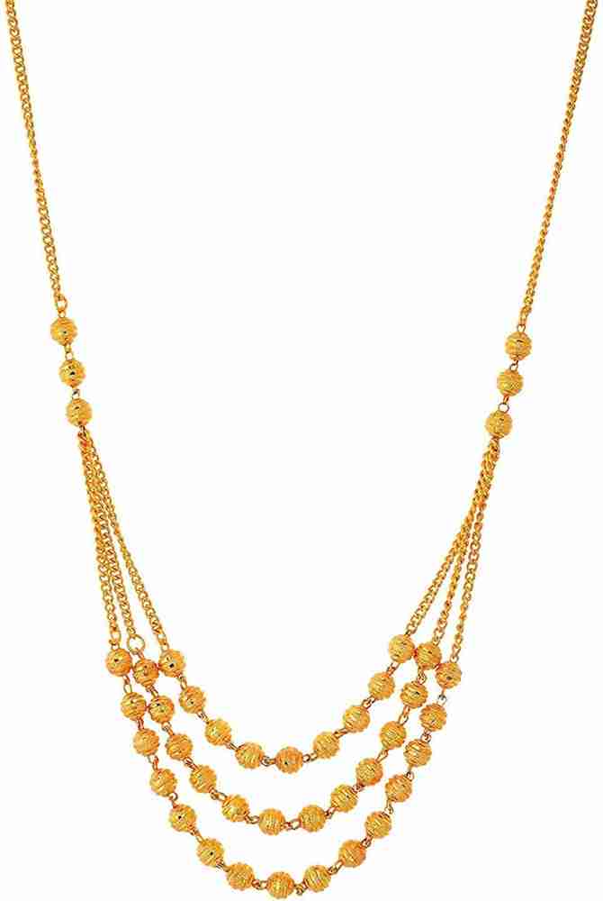 SONI Gold Plated Golden Brass Three layer Chain For Men or Women Gold plated Plated Brass Layered Price in India Buy SONI Gold Plated Golden Brass Three layer Chain For Men or