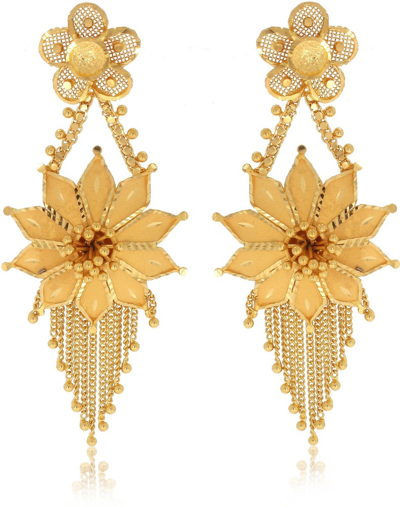 Senco Gold 14KT Yellow Gold and Diamond Stud Earrings for Women   Amazonin Jewellery