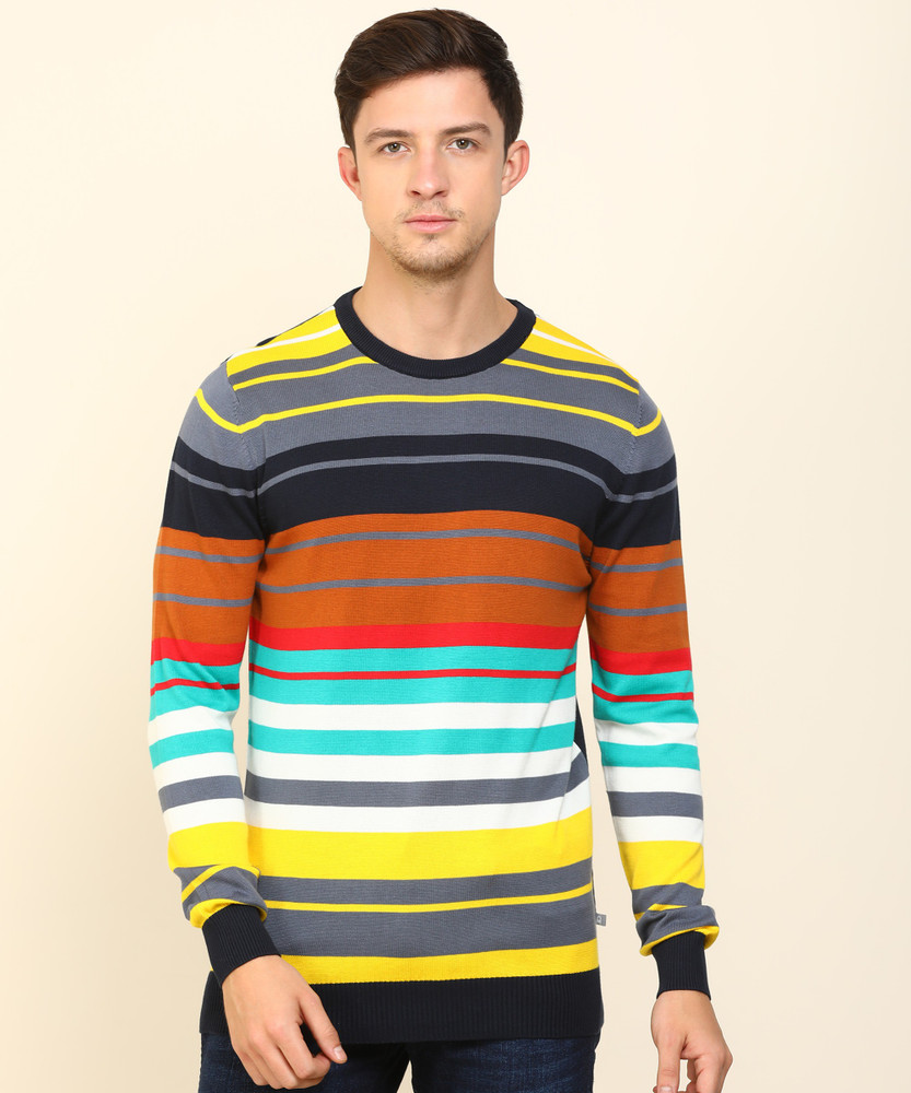 United Colors of Benetton Striped Round Neck Casual Men Multicolor