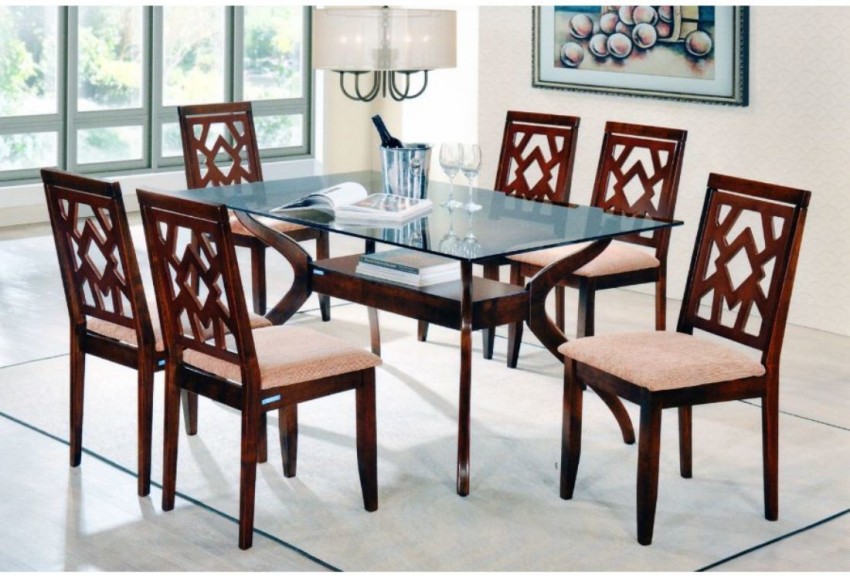 Nilkamal Lopez Glass 6 Seater Dining Set Price in India Buy Nilkamal Lopez Glass 6 Seater Dining Set online at Flipkart