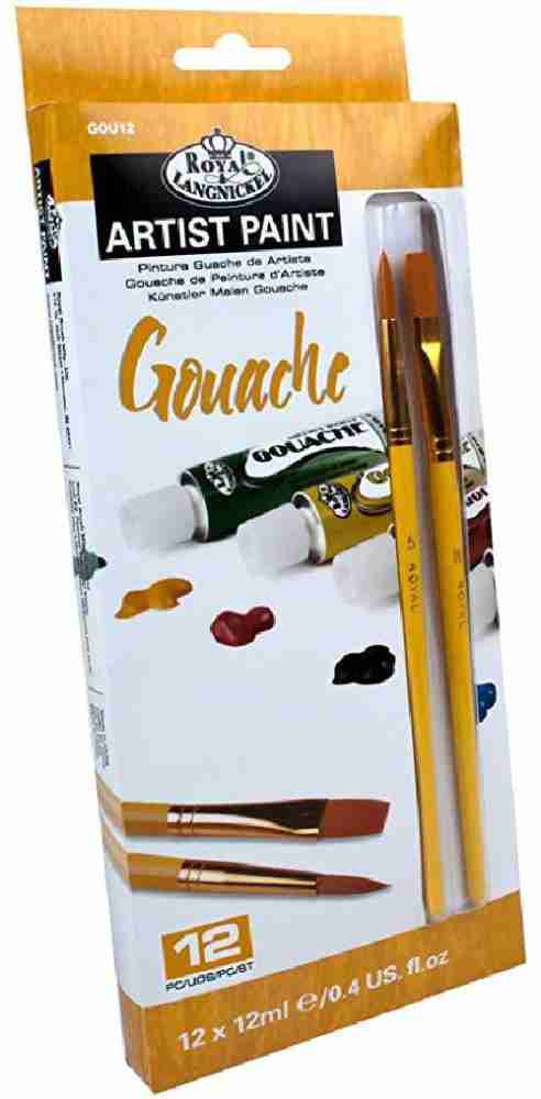 Gold Leaf Gouache Paint 12pc x12ml Multicolour , For  Beginners & Professionals (PMHS0028) 