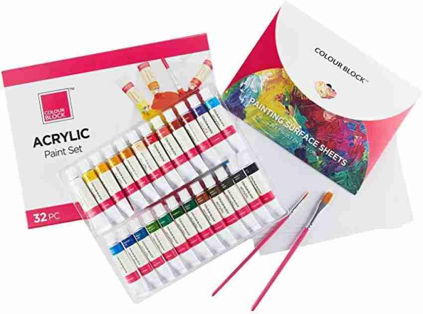 Colour Block Acrylic Paint Set - 32pc