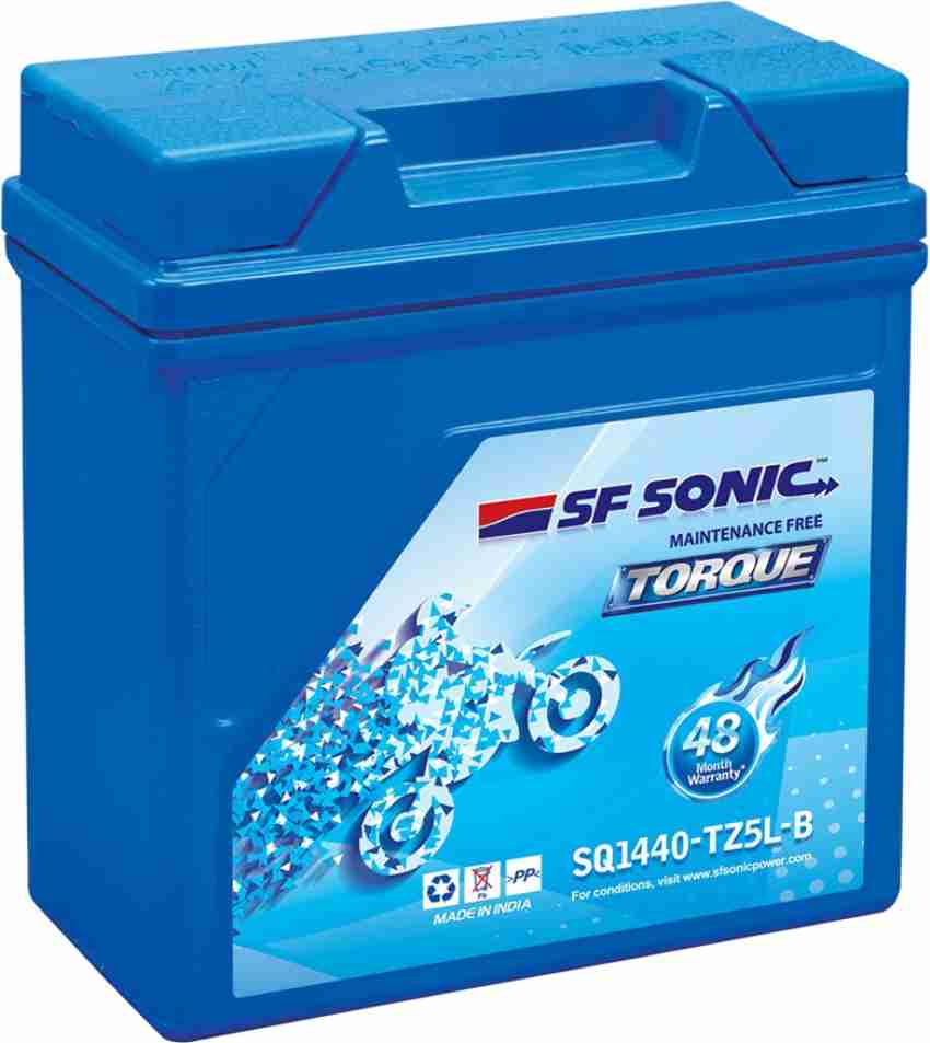 SF SONIC TORQUE SQ1440 TZ5L B 5 Ah Battery for Bike Price in India