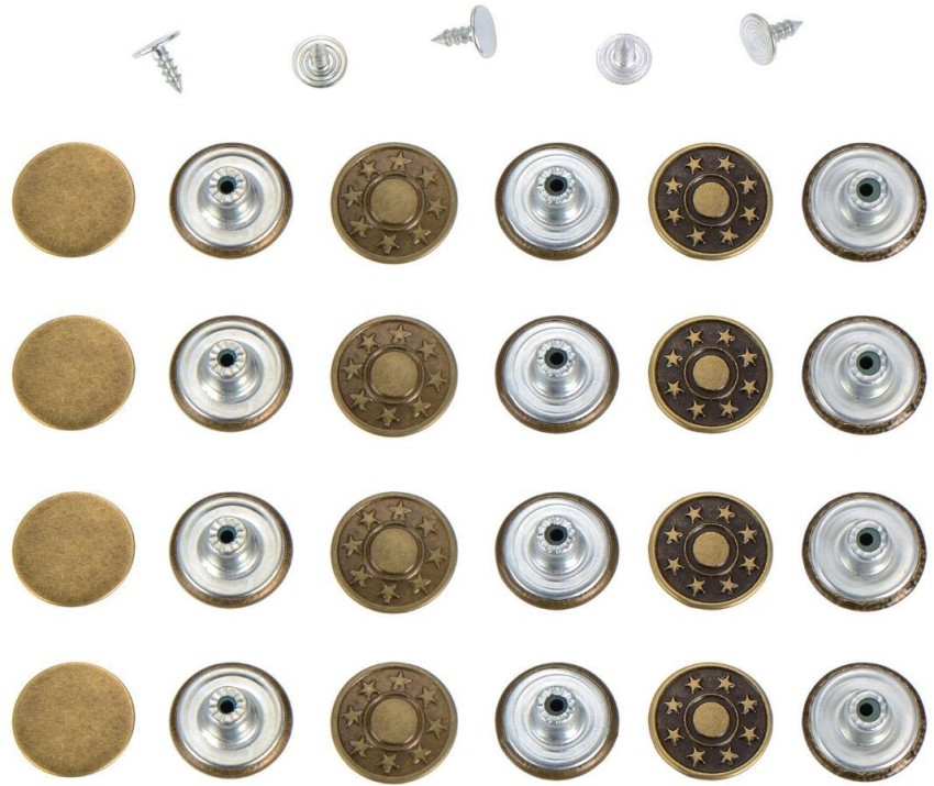 Snap Buttons Replacement Kit with Rivets For Jeans Metal Button 40