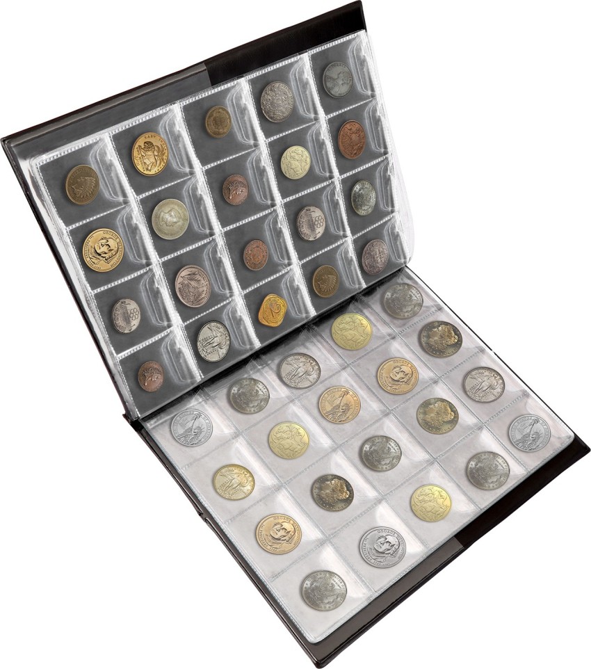 MAHOGANY Coin Collection Album Fits 200 Large Coins Premium