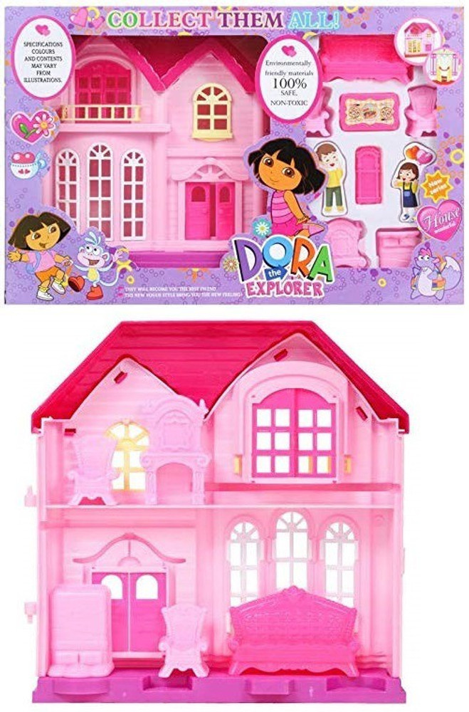 SQUIDSY Pretend Play Dora Doll House Toy Playset a Perfect