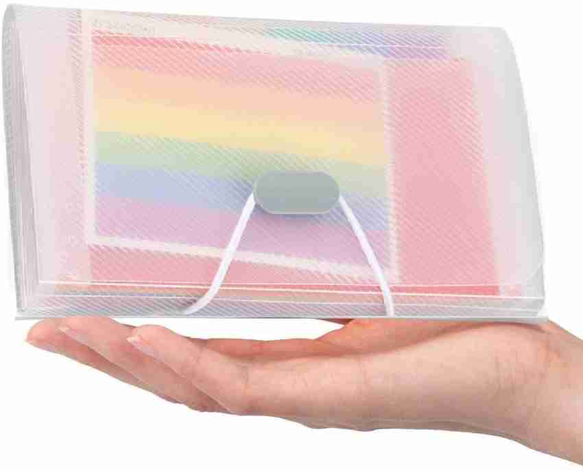 Mtlee 4 Pack Mini Document File A6 7.1 x 4.45 x 1.1 Inch Rainbow