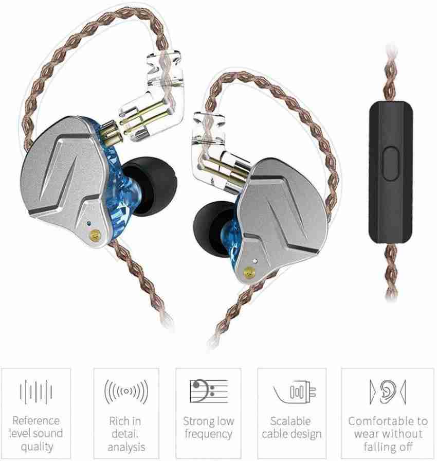 KZ ZSN Pro in Ear Headphones 1BA 1DD Over Wired Earbuds IEM Earphones with  Hybrid Balanced Armature Driver Dynamic Drivers & 3.5mm Audio Plug