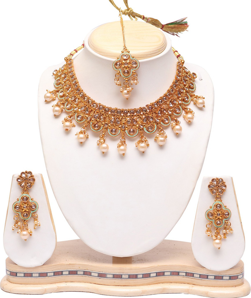 Ethnicking Alloy Gold plated Beige Jewellery Set Price in India Buy Ethnicking Alloy Gold plated Beige Jewellery Set Online at Best Prices in India Flipkart