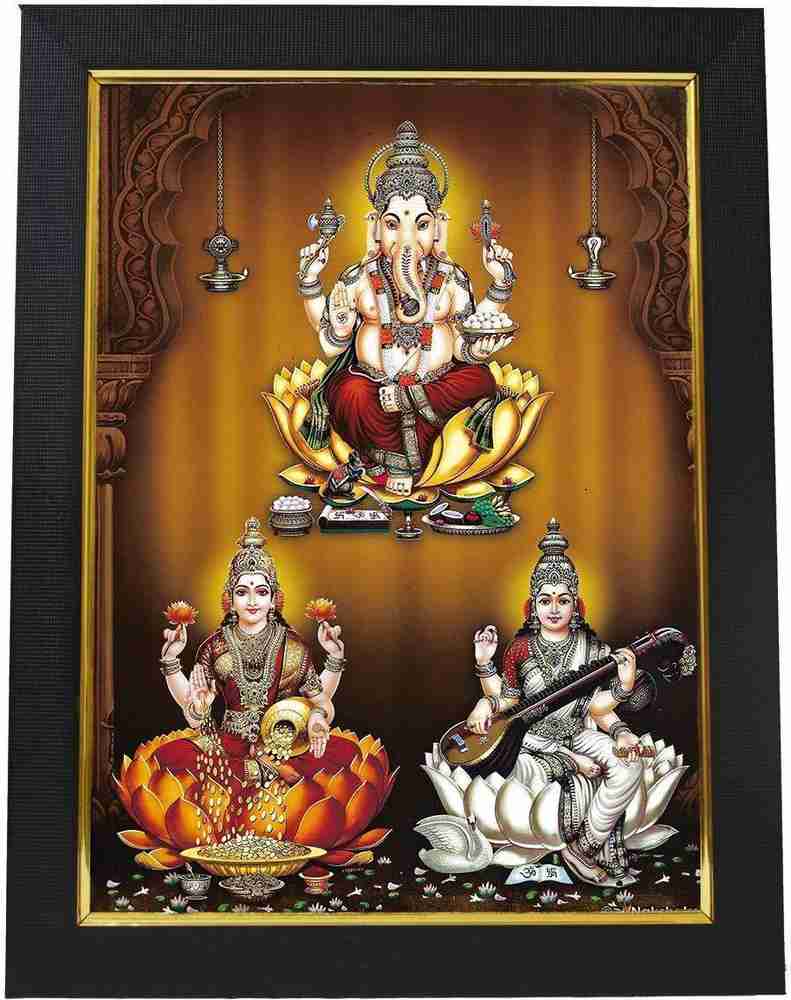 99CRAFTS Goddess Laksmi Saraswati Vinayaka Swamy Photo Frame ...