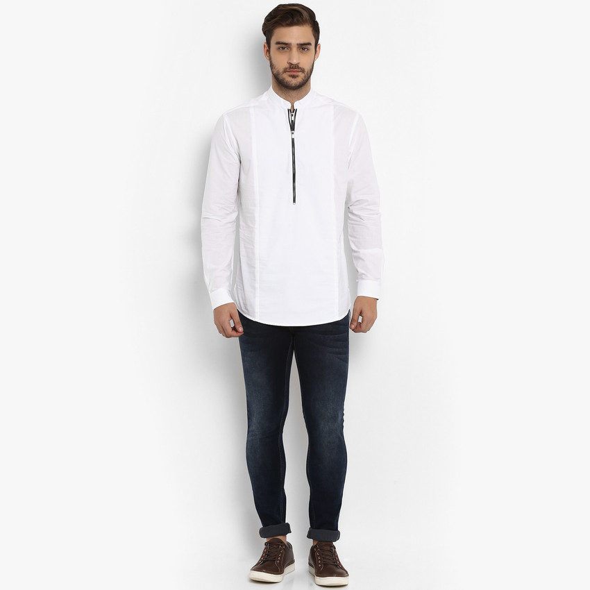 MUFTI Men Solid Straight Kurta Buy MUFTI Men Solid Straight