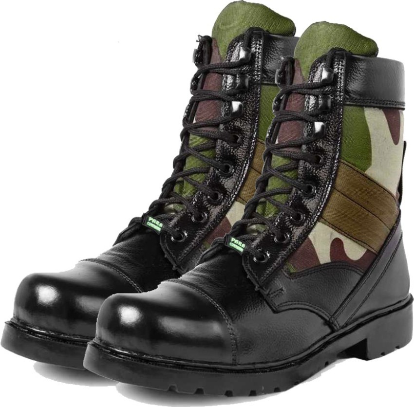 Para Commando Genuine Leather Army Print Long Military Combat Boots Boots For Men Buy Para Commando Genuine Leather Army Print Long Military Combat Boots Boots For Men Online at Best Price