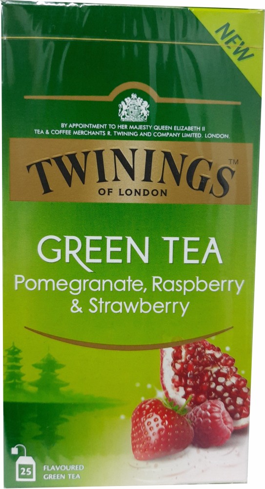 TWININGS Green Tea Pomegranate, Raspberry & Strawberry, 25 Tea Bags  Pomegranate, Raspberry, Strawberry Green Tea Bags Box Price in India - Buy  TWININGS Green Tea Pomegranate, Raspberry & Strawberry, 25 Tea Bags