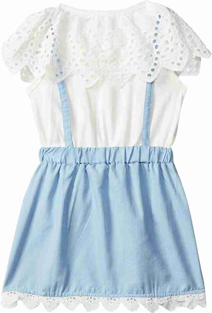 Baby Overlap Collar Flounce Sleeve Dress