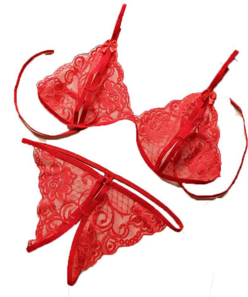 Buy Sexy Bra Panty Lingerie Set Red Online In India At Discounted