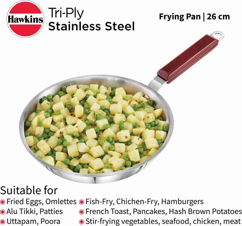 Hawkins tri ply discount stainless steel frying pan