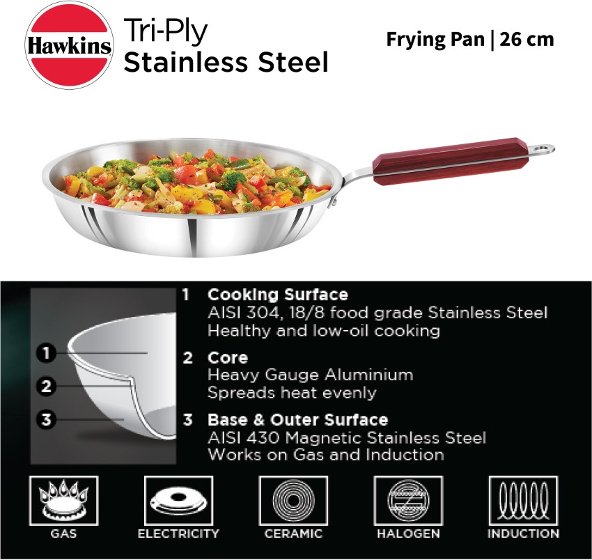 26 cm stainless steel flying pan