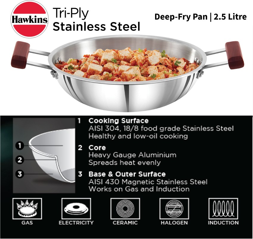 Hawkins stainless steel discount kadai 2.5 litre