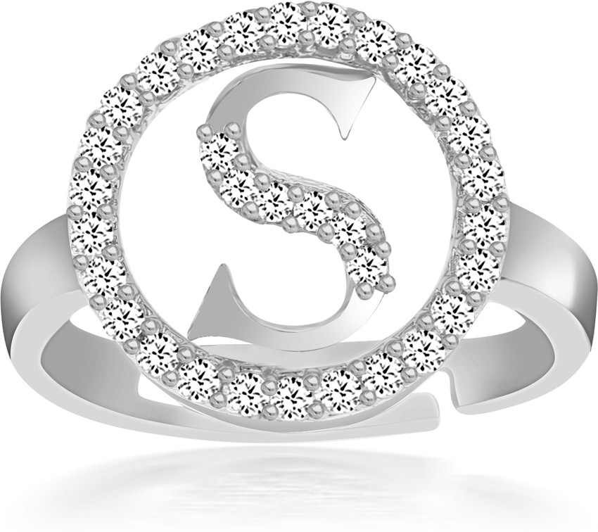 Divastri Jewellery Stylish Name Alphabet Letter Initial S Rings for