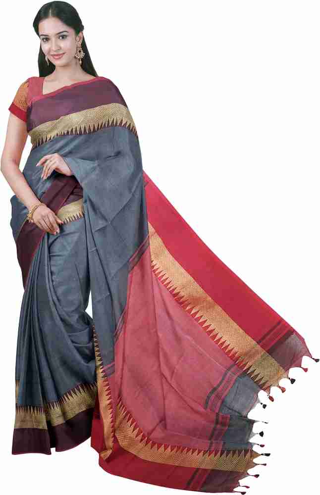 Buy loomfolks Woven Bollywood Pure Cotton Multicolor Sarees Online @ Best  Price In India