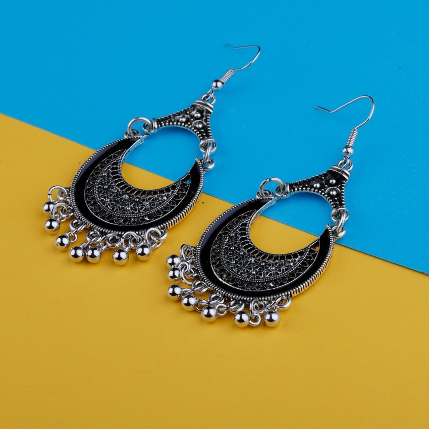  Buy ShreejiHuf Stunning Black Fish Hook Earrings for Women  Alloy Drops & Danglers Online at Best Prices in India