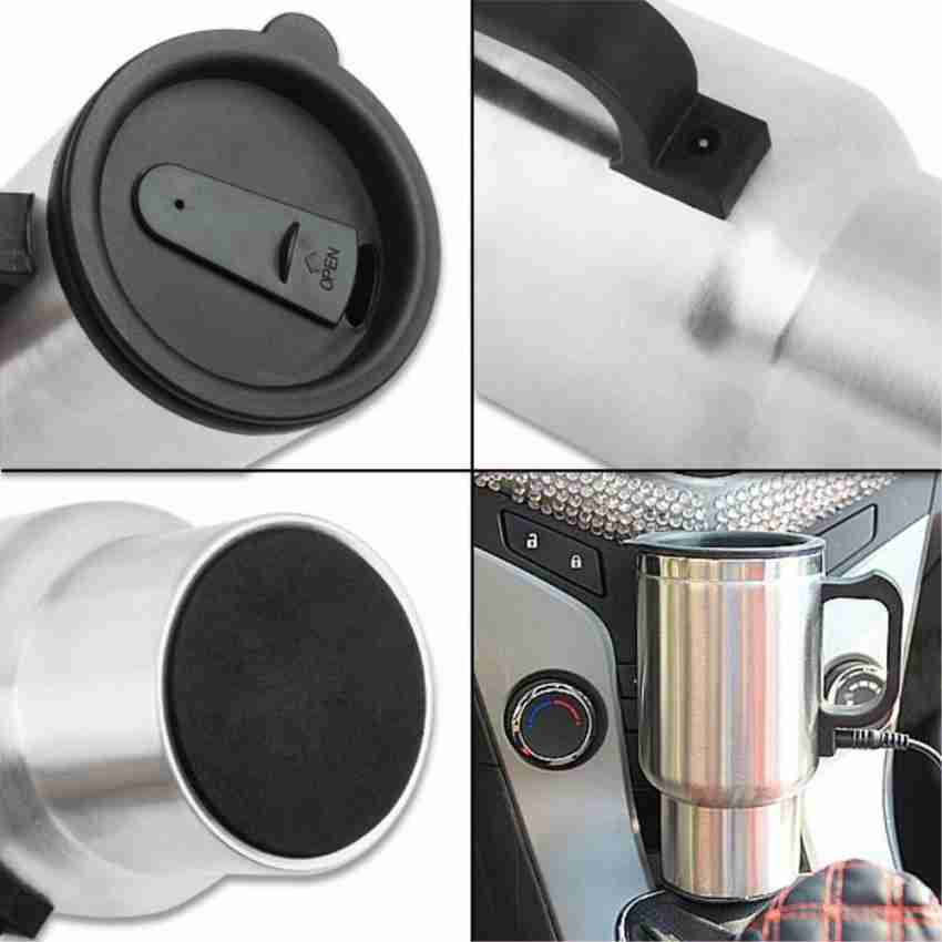 Car Heated Travel Mug 12V Charger Stainless Steel Coffee Cup