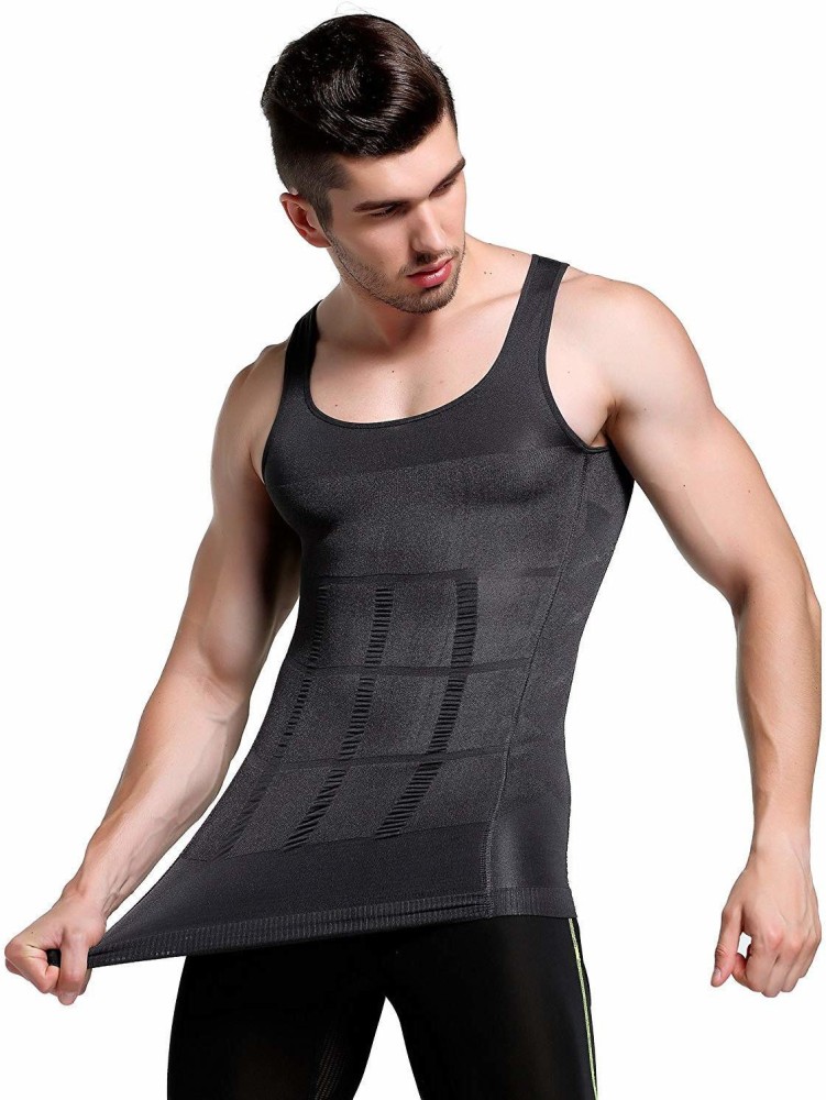 Buy Men's Shapewear Bodysuit Tummy Control Compression Slimming Body Shaper  Workout Abs Abdomen Undershirts Online at desertcartINDIA