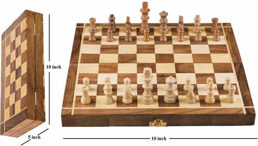 Brown Wooden Chess Board Set, 10inch