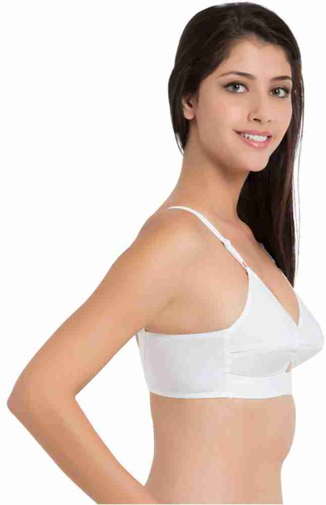 Woman's cotton non padded bra stylish woman bra trendy white