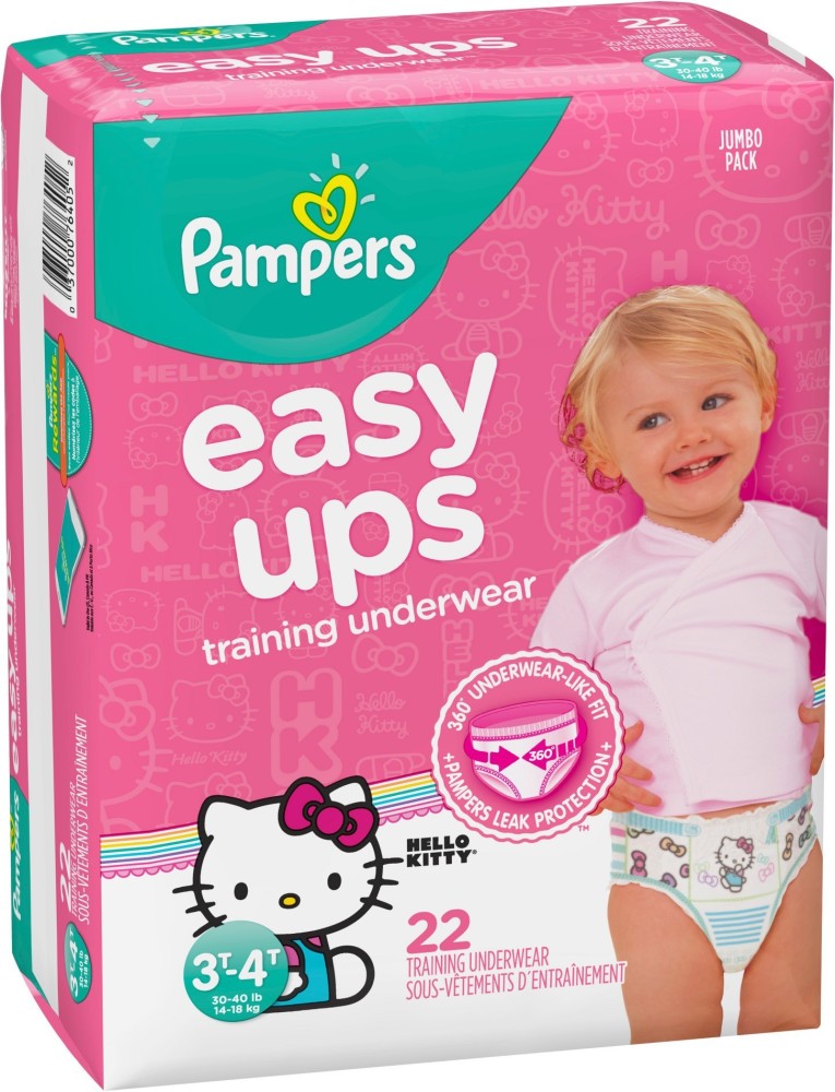 Pampers Easy Ups Jumbo Girl Training Underwear - 18 count per pack -- 3  packs per case