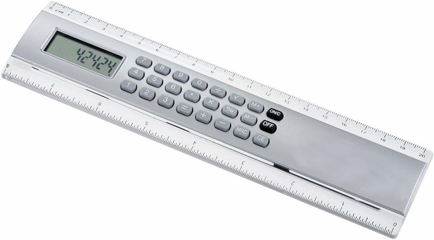 Quinergys ® Modern 8 Digit Office Electronic Calculator Ruler  Mini Multifunction Ruler For Business Work Student Ruler - Digital  Calculator Ruler