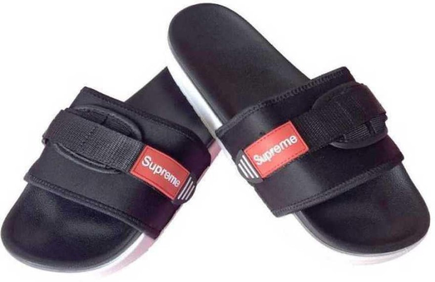 Supreme flip flops red hot sale