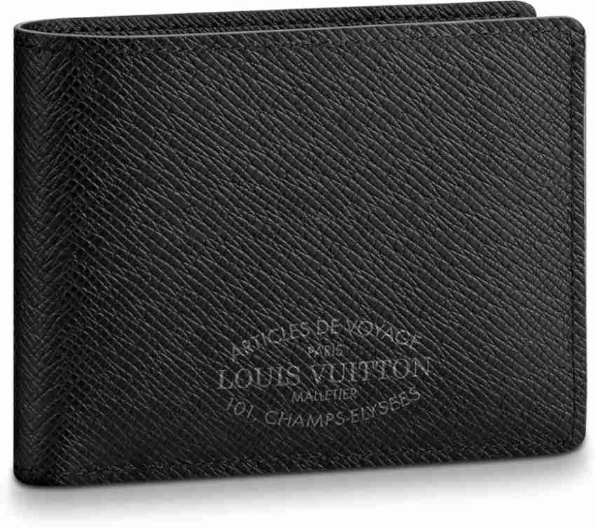 Louis Vuitton Men Black Genuine Leather Wallet Black - Price in India