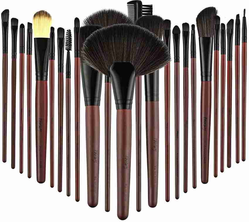  Rozia 24pcs Makeup Brush Set, 24 Professional Makeup Brushes Kit  Wooden Handle With Leather Pouch : Beauty & Personal Care