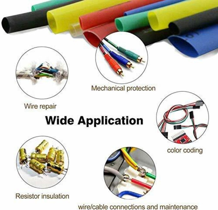 Techtest Heat Shrink Tube Wire Sleeve Cable Wrap Heat Shrink Pvc Cable  Sleeve 560 Pieces Insulated wire sleeve (Multicolor) Heat Shrink Cable  Sleeve Price in India - Buy Techtest Heat Shrink Tube