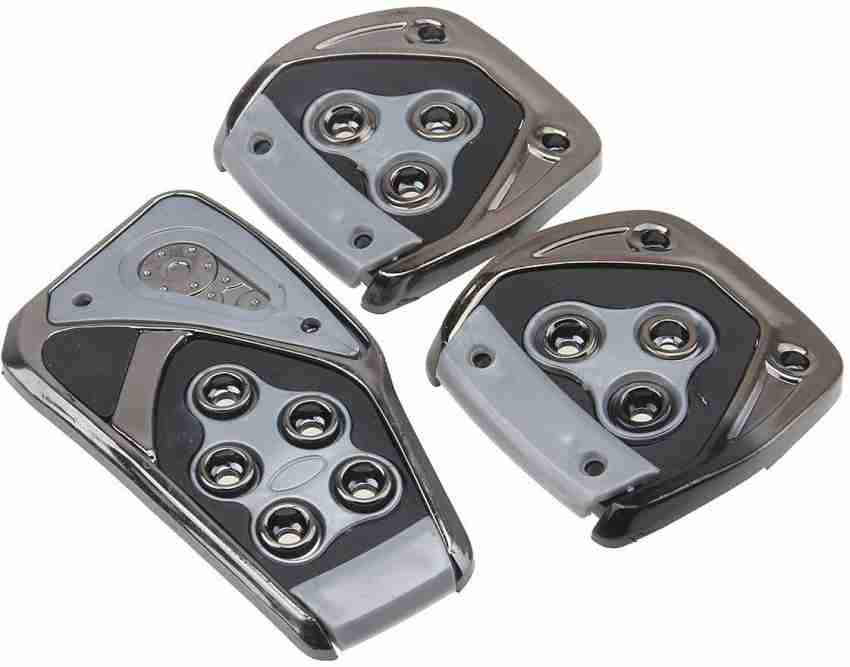 Set Of 3 Silver For Manual Car Brake Foot Accelerator Clutch Pedal