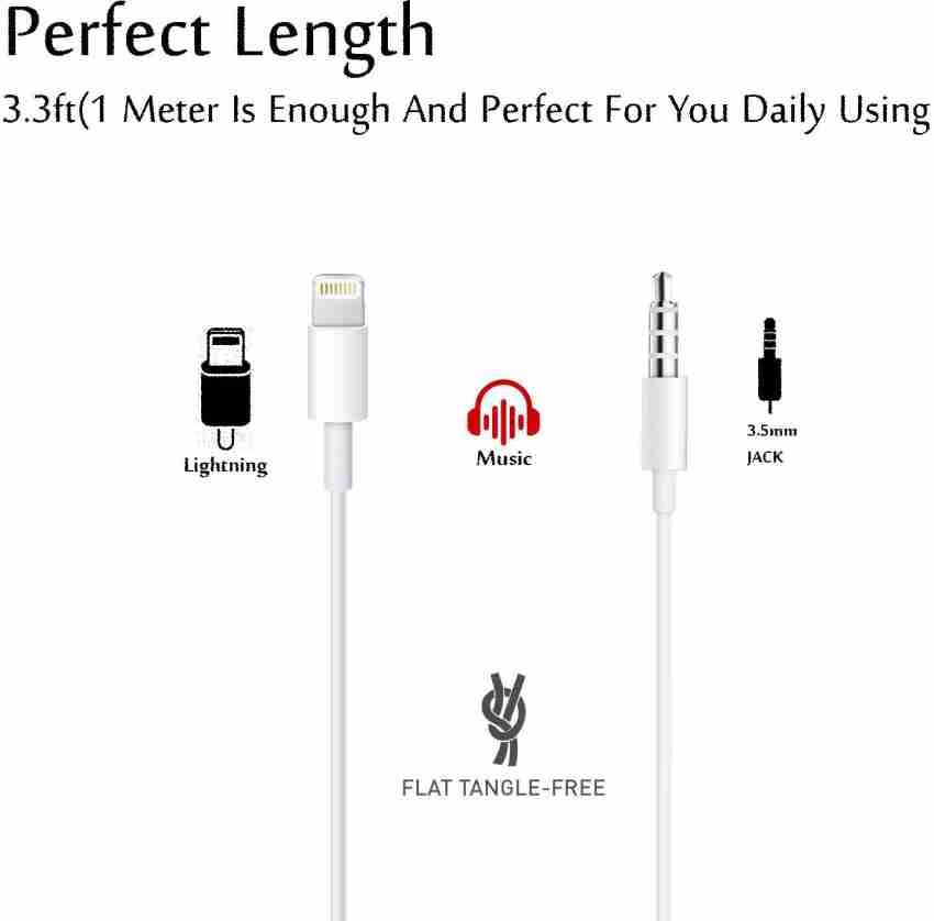 1m Lightning to 3.5mm AUX Male Cable
