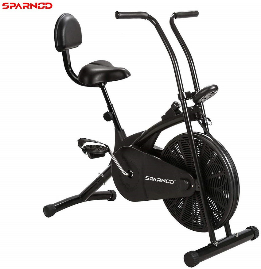 Sparnod Fitness SAB 03 Air Bike Exercise Cycle for Home Gym with back rest Upright Stationary Exercise Bike