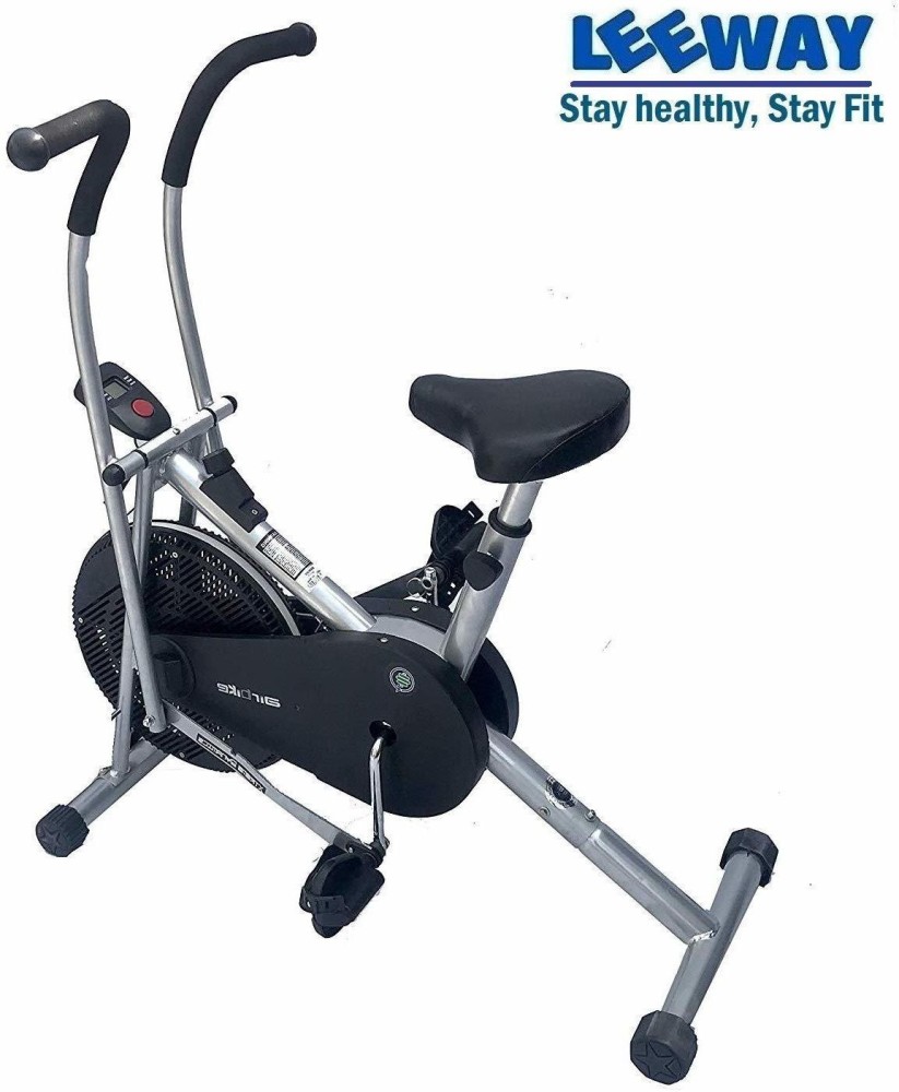 Leeway Air Bike Exercise Cycle Moving Handle Gym Bike Dual