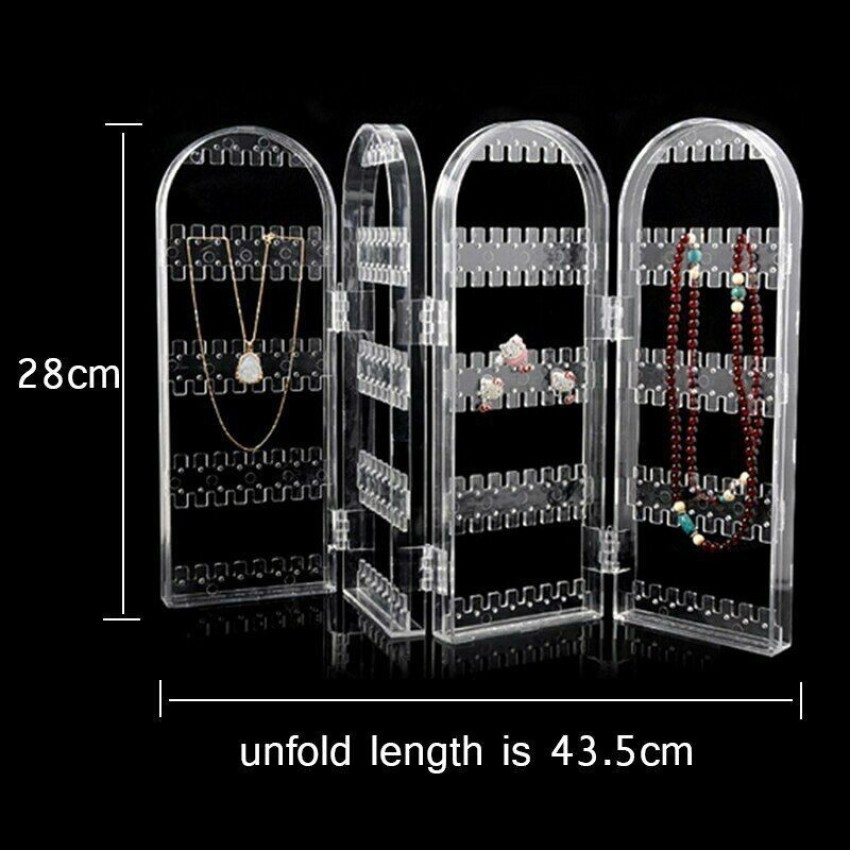 Earring Organizer Jewelry Display Stand, 3 Tier Earring Holder For Earrings  Necklaces Bracelets And Rings, 66 Hole
