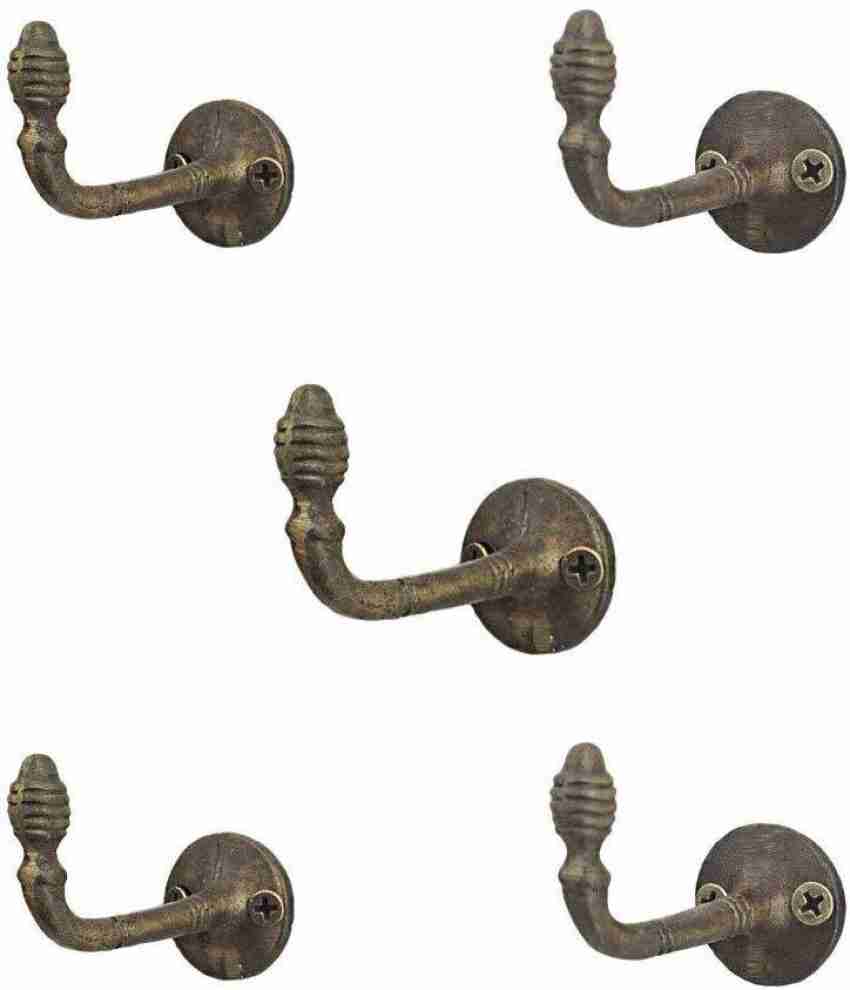 CASA DECOR Set of 5 Antique Luna Metal Wall Hooks Hanging Clothes