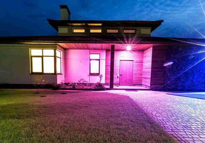 Pink flood lights store