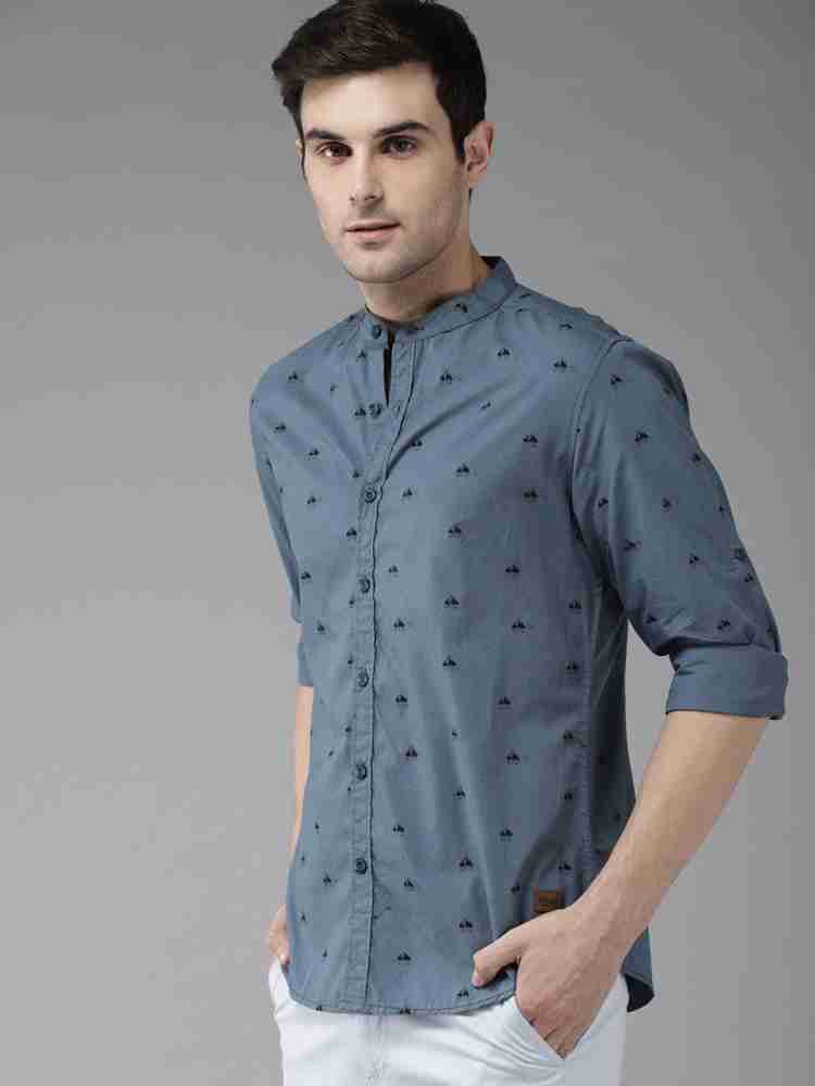 Buy Roadster Men Blue Printed Casual Sustainable Shirt - Shirts for Men  1364628