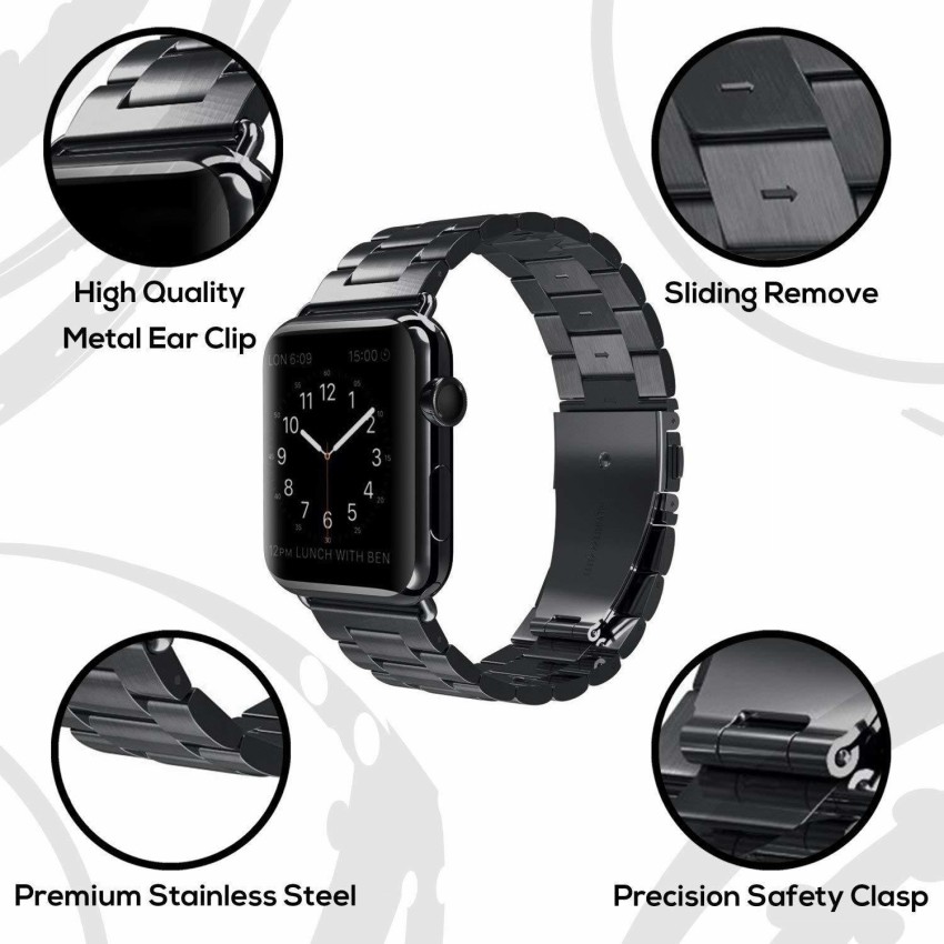 lakshita accesory 42-44 chain strap for apple watch 44mmGOLDEN BLACK METAL  CHAIN STRAP Smart Watch Strap Price in India - Buy lakshita accesory 42-44  chain strap for apple watch 44mmGOLDEN BLACK METAL