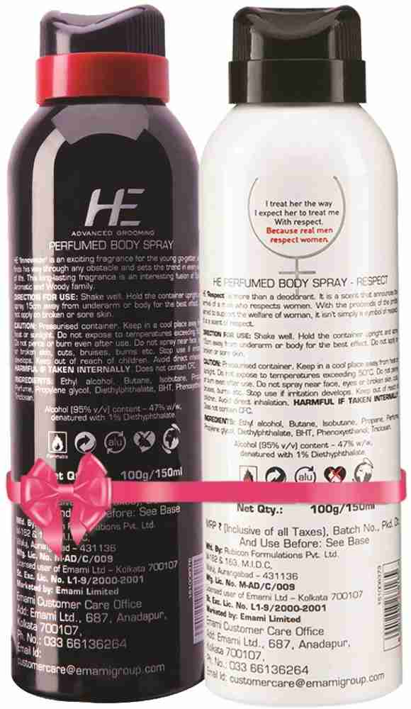 HE Long Lasting Perfume Innovator Respect Unstoppable Freshness