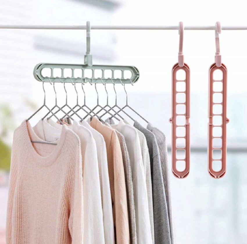 9 Hole Plastic Hanger Hanging hook Indoor Wardrobe Clothes