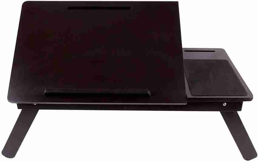 Ebee brown laptop table with outlet drawer