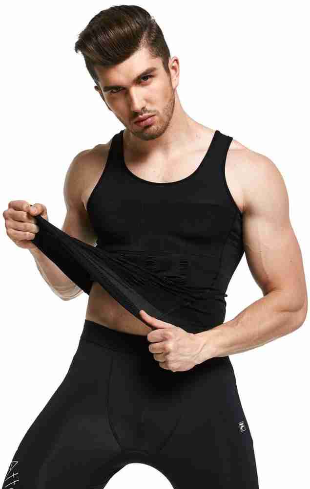 FirstFit Abs Abdomen Compression Slimming Tummy Tucker Vest, Underwear  Shapewear Slim Body Shaper for Men - Black (Large) : : Fashion